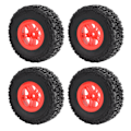 Pikkukuva 8 / 8: 4 kpl RC Short Course -kuorma-auton renkaat Ammattimainen korkea simulaatio RC-renkaiden vaihto TRAXXAS SLASH 1/10 RC-autolle Punainen