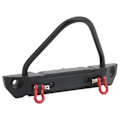 Miniatyrbillede 4 af 8: RC Bil Forreste Bumper Aluminium Legering Forreste Bumper med Lampe til AXIAL SCX10 90046 90047 1/10 RC Crawler Bil Sort
