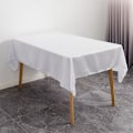 Miniatyrbillede 5 af 8: Rektangulær hvid dug i polyester 145x305cm til spisestue, bryllupsfest, hotel