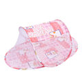 Miniatyrbilde 3 av 8: Baby seng nettpiggfolding pustende glidelås lukking gratis installasjon spedbarn seng mesh netting rosa