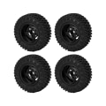Miniatyrbillede 5 af 8: 4 stk. 55 mm Forreste Bageste Gummidæk og 5 Egers Metal Fælgsæt til AXIAL SCX24 1/24 RC Bil Sort