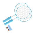 Miniatyrbilde 4 av 8: Badmintonracketsett for barn Stort netting, mykt anti-sklihåndtak Komfortabelt grep Badmintonracketer for barn med 2 baller Blå