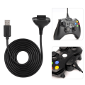 Miniatyrbild 4 av 8: Högkvalitativ 2 i 1 1,5 m laddningskabel för Microsoft XBOX 360-kontroller Snabbladdning (svart)