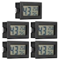 Miniatyrbillede 5 af 8: 5 stk. LCD termometer hygrometer mini indendørs hjem desktop temperatur fugtighedsmåler sort