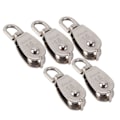 Miniatyrbillede 6 af 8: 5 stk enkelt remskive rulle rustfrit stål 1500 kg leje med tykkelse 15 mm/0,6 tommer robust hardware