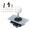 Miniatyrbillede 1 af 8: QM070901 Arcade Spil Joystick Sæt Nul Forsinkelse Arcade Spil DIY Sæt Dele med Encoder Board 10 Knapper Joystick til MAME Hvid