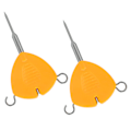 Miniatyrbild 5 av 8: 2st Bärbar Fiskebete Nål Krok Knot Avdragare Fiske Age Riggar Verktyg Orange