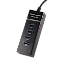 Miniatyrbillede 7 af 8: High Speed ​​4 Port USB 3.0 Hub Converter Adapter Bærbar Extender til Macbook kortlæser Sort