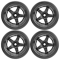 Miniatyrbillede 2 af 8: 4 stk 63 mm RC gummi antiskriddæk Driftsdæk udskiftning Passer til WPL D12 1/10 RC bil