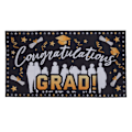 Miniatyrbillede 1 af 8: Graduation Banner 71x38in Holdbart Polyester Stof Farveløs 4 Øjer Nem Installation Tillykke Grad Banner til Fest C