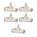 Miniatyrbillede 5 af 8: 5 stk. rørspjældventil trykbestandig PVC In Line lige luftstrømsreguleringsfitting til 6 mm OD-rør