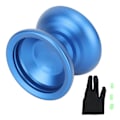 Miniatyrbillede 1 af 8: Børns Yoyo Legetøj Uresponsivt Leje Stærk Balance Stabil Rotation Legering Yoyo Bold med Handske Strenge Blå