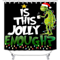 Miniatyrbild 3 av 5: Julduschdraperi för badrum, glad jul duschdraperi, julbadrumsdekoration