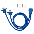 Pikkukuva 1 / 8: USB3.0 19PIN TO 2AF etuemolevyn paneeliasennuskaapeli ruuvireiällä (0,8 m)