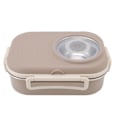 Miniatyrbilde 7 av 8: 1450 ml Bento-lunsjboks i rustfritt stål med rom, termisk Bento-boks med dobbelt lag, Bento-beholdere for studenter, brun
