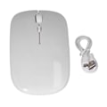 Miniatyrbillede 1 af 8: Trådløs Mus Genopladelig DualMode 2.4G Ergonomisk Lydløs Optisk Computer Tilbehør (Hvid)
