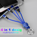 Miniatyrbild 7 av 8: Universell 3 i 1 USB-laddare datakabelkontaktledning för iPhone Android (blå)