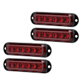 Miniatyrbillede 6 af 8: 4 stk. Lastvogns Sidelys Høj Lysstyrke 90LM IP65 Vandafvisende 6 LED'er Lastvogns Nødlys 12‑24V Rød