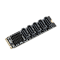 Miniatyrbillede 4 af 8: Konverter Adapterkort M.2 NGFF BKEY SATA til 5 Port 6Gbps Stabilt Drift Udvidelseskort