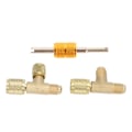 Miniatyrbilde 4 av 8: 1/4in Ventilkjerne T-adapter Hurtigkobling Tilgang T-beslag for Vakuummåler R22 R12 R134 Kjølemiddel