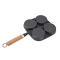 Miniatyrbilde 4 av 8: Egg Pan 4 Cup Egg Frying Pan med trehåndtak for frokostpannekaker Omeletter
