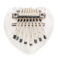 Miniatyrbillede 1 af 8: Tommelfingerklaver 8 tangenter Mini bærbart akrylmateriale Dekorationsgave Musikinstrument (hjerteformet krystal)