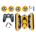 Pikkukuva 1 / 8: 2 in 1 kaksipuolinen kaukosäädinauto, nopea 360 astetta pyörivä RC Stuntti Car Keltainen