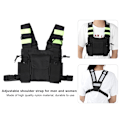 Miniatyrbild 8 av 8: Gult reflekterande band Bröstsele Front Pack Påse case för UV-5R/82/9R/XR