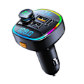 Miniatyrbillede 2 af 8: FM-sender Bluetooth Dobbelt USB Billader 7 Farver Højtydende Stereo Universal Pasform til Biler
