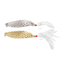 Miniatyrbilde 4 av 8: Fiskeskje lokker Leech Form Paljett Hard Metal Spinner Agn for Ferskvann Saltvann Ørret Bass10g