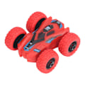 Miniatyrbillede 7 af 8: Dobbeltsidet Pull Back Bil Friktionsdrevet 4 Store Dæk 360 Graders Roterende Mini Flips Inertia Stunt Bil Rød