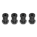 Miniatyrbillede 4 af 8: 4 stk. 12 mm RC Aluminium Hjul Hex Hub 15 mm Offset Forlænger Hex Drev Adapter Kobling til TRAXXAS MINI E REVO 1/16 RC Bil Sort