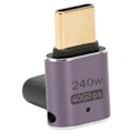 Pikkukuva 2 / 8: USB C oikeakulmasovitin naaras-uros 40Gbps PD240W lataus 8K 60Hz Middle Bend Type C 4.0 sovitin PC-puhelimeen