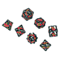 Miniatyrbillede 5 af 8: 7 stk. polyhedral terningesæt til voksne, julefest, sjovt brætspil, metalterninger til rollespil
