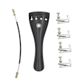 Pikkukuva 1 / 8: 3 in 1 Ebony Tailpiece ja köysihienovirittimet -setti 4/3 4/4 viulun varaosalle