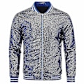 Miniatyrbillede 1 af 7: Herre Sequin Fest Bomber Jakke - Moderigtig og Afslappet 2XL Blå