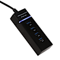 Miniatyrbillede 8 af 8: High Speed ​​4 Port USB 3.0 Hub Converter Adapter Bærbar Extender til Macbook kortlæser Sort