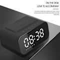 Miniatyrbild 8 av 8: Trådlös Laddning Bluetooth Högtalare Klocka LED Display Väckarklocka Högtalare med FM Radio USB Snabbladdare