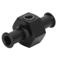 Miniatyrbillede 6 af 8: Brændstoftryksmåler Adapter T Form 3/8in Slangeport 1/8in NPT Fitting Universal Autodele Sort