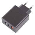 Pikkukuva 3 / 8: Power PD65W seinälaturi 3-porttinen pikalataus kaapelilatauslohkolla EU-pistoke 100-240V puhelimelle