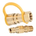 Miniatyrbillede 6 af 8: 3/8 tommer propangas Quick Connect fittings Messing propangas adaptere med afspærringsventil