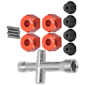 Pikkukuva 6 / 8: 12 mm:n pyörän kuusioakselisovitin 9 mm paksu M4-laippa lukkomutterit set 1/10 RC CarRedille