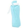 Miniatyrbillede 7 af 8: Sammenklappelige silikone rejseflasker med låg, lækagesikre, bløde, fleksible, foldbare vandflasker til fitnesscenter, vandreture, sport, blå, 600 ml