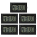 Miniatyrbillede 1 af 8: 5 stk. LCD termometer hygrometer mini indendørs hjem desktop temperatur fugtighedsmåler sort
