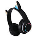Pikkukuva 3 / 8: Taitettavat Bluetooth -kuulokkeet HiFi Hehkuva Effect Kevyt Mukavat Söpöt Langattomat Kuulokkeet Musta