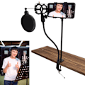 Miniatyrbild 6 av 8: Mikrofonfäste Stativ Svart Professionell 360-graders justerbar för sjungande chattinspelning