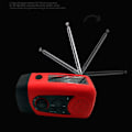 Miniatyrbild 5 av 5: Orange multifunktionskortradio, mini ficklampa nödradio, solcellshandvevradio