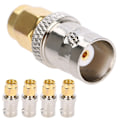 Miniatyrbillede 7 af 8: 5 STK Alle kobber radiofrekvensadapter SMA-BNC RF Adapter SMA hanstik til BNC hunstik