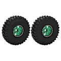 Pikkukuva 2 / 8: 2 kpl/setti 1,9 tuuman 120 mm pyörän vanteet renkaat Axial SCX10 D90 F350 1/10 RC-auton päivitysosille, vihreä musta