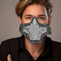 Miniatyrbild 5 av 8: Halv ansiktsmask Skyddande stålmask Snygg design 54 till 62 cm Huvudskydd för utomhusaktiviteter Svart